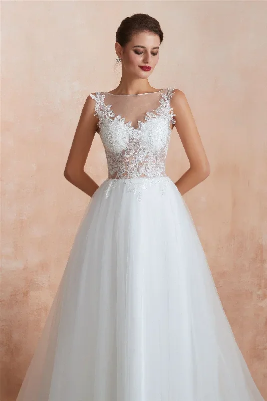 a-line-illusion-neck-sequined-wedding-dress-with-sheer-back