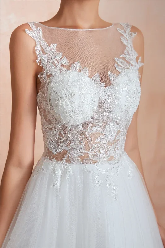 a-line-illusion-neck-sequined-wedding-dress-with-sheer-back