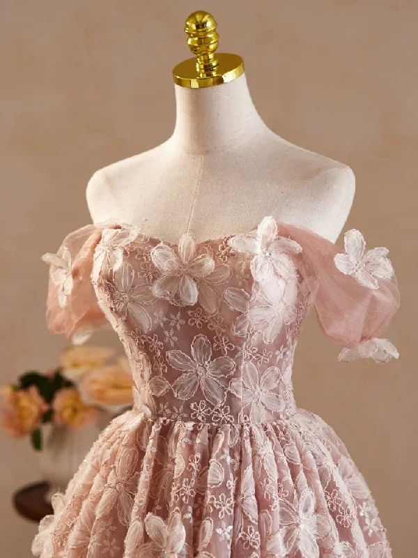 a-line-off-shoulder-tulle-lace-pink-short-prom-dress-pink-homecoming-dress