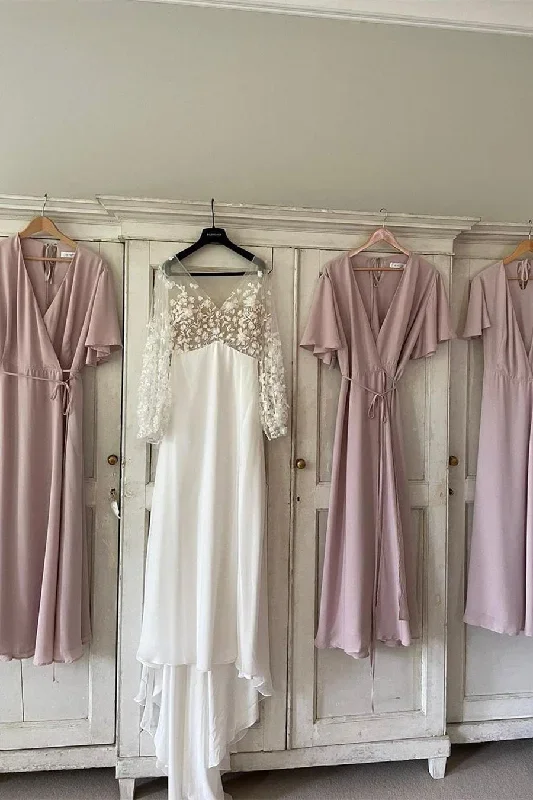 a-line-pink-chiffon-bridesmaid-dress-with-tie-belt