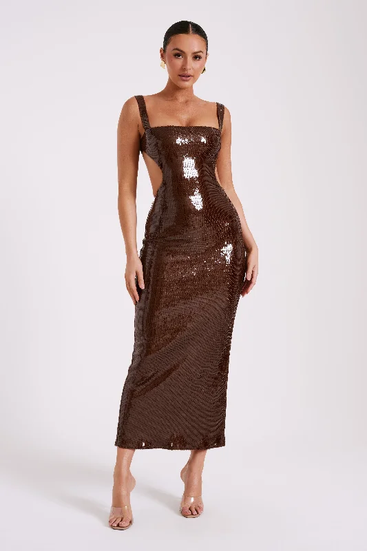 adoria-sequin-cut-out-maxi-dress-chocolate