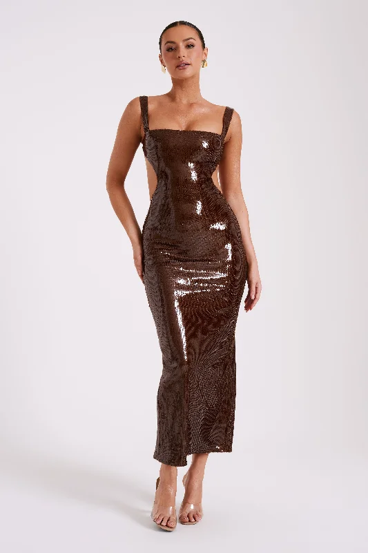 adoria-sequin-cut-out-maxi-dress-chocolate