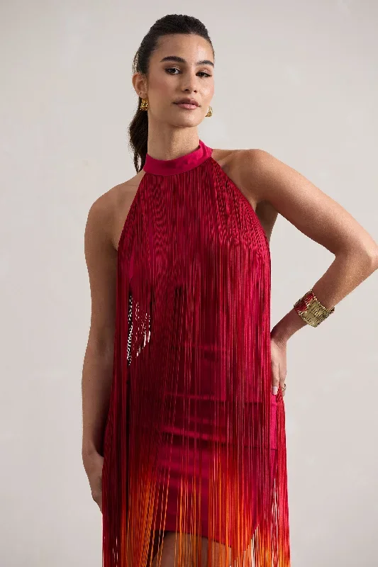 arizona-pink-orange-ombre-fringe-high-neck-mini-dress-cl133356195