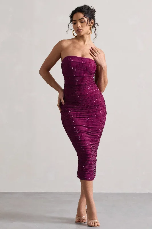 astro-dark-pink-embellished-bandeau-midi-dress-cl133277112