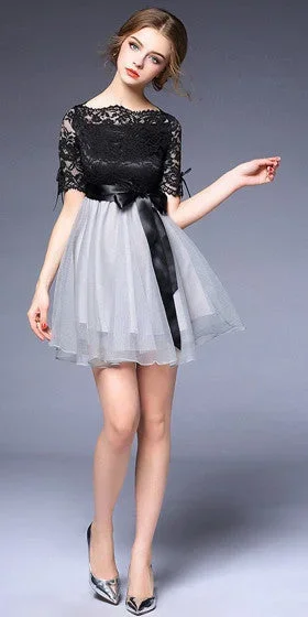 black-lace-dress-with-grey-shirred-skirt