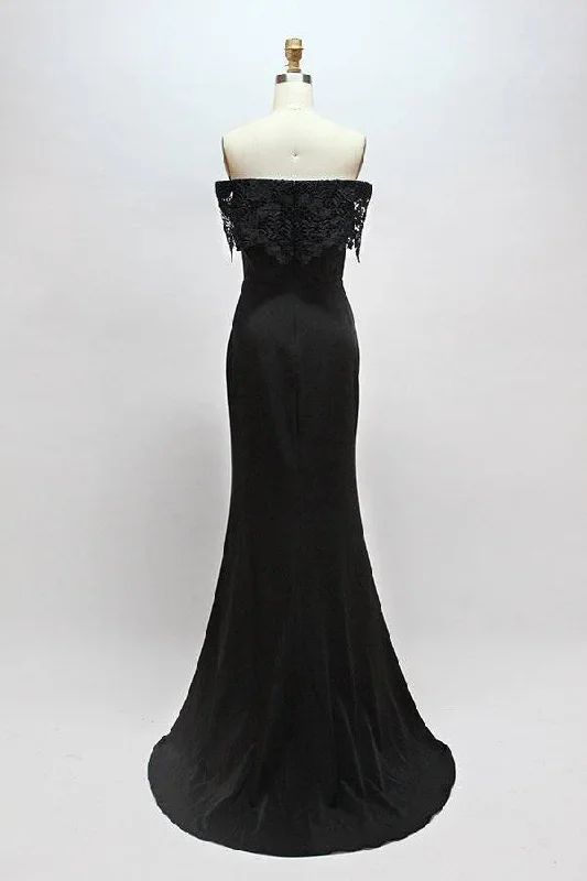 black-lace-off-the-shoulder-long-bridesmaid-dress-with-slit