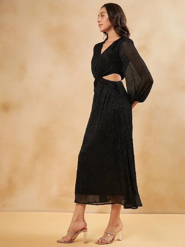 black-lurex-pleatd-cutout-maxi-dress-ff-5028