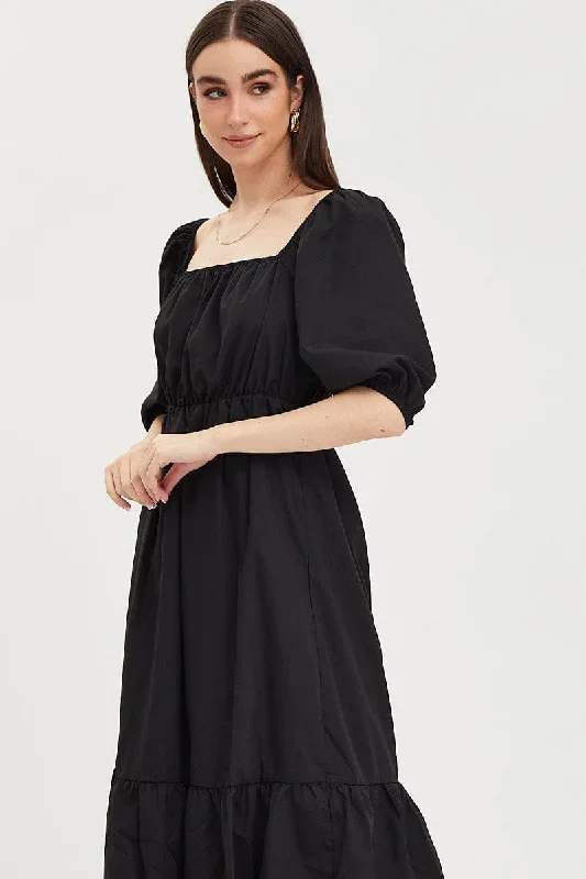 black-midi-dress-short-sleeve-square-neck-dd11197-55f3