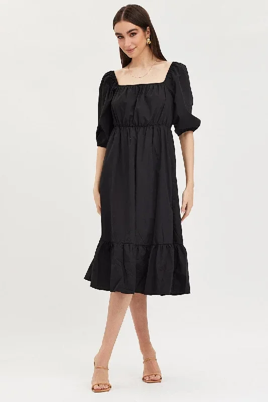 black-midi-dress-short-sleeve-square-neck-dd11197-55f3