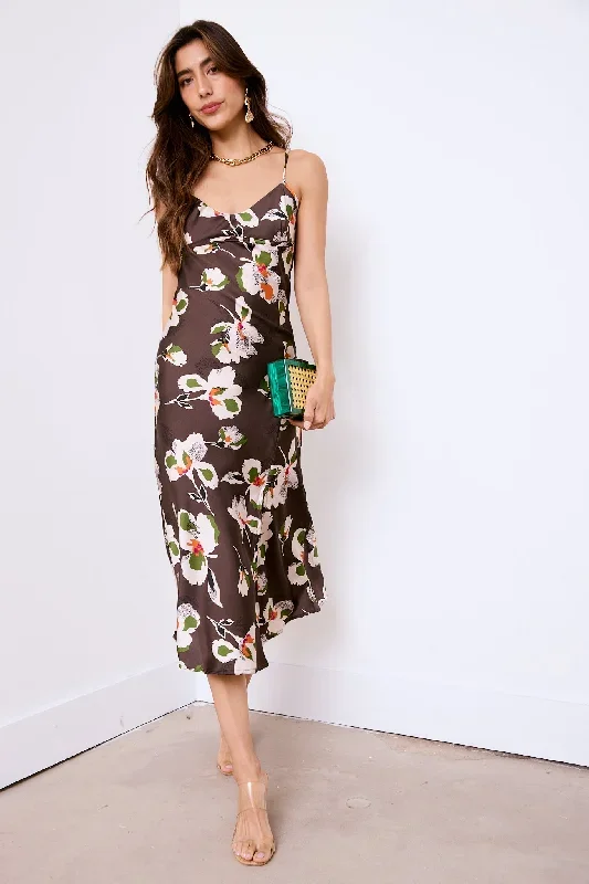 Blanche Floral Front Slit Midi Dress