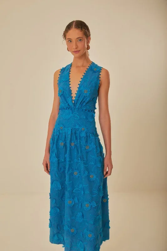 blue-3d-flower-sleeveless-maxi-dress