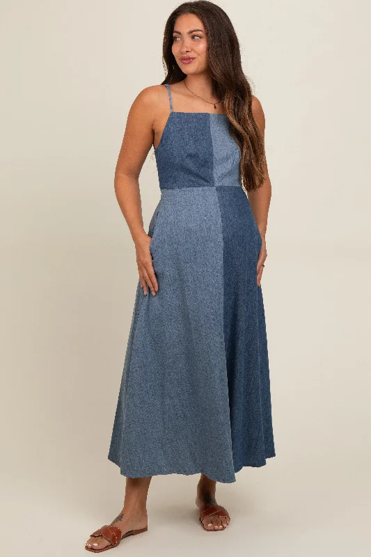 blue-contrast-denim-maternity-maxi-dress