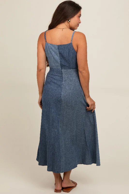 blue-contrast-denim-maternity-maxi-dress