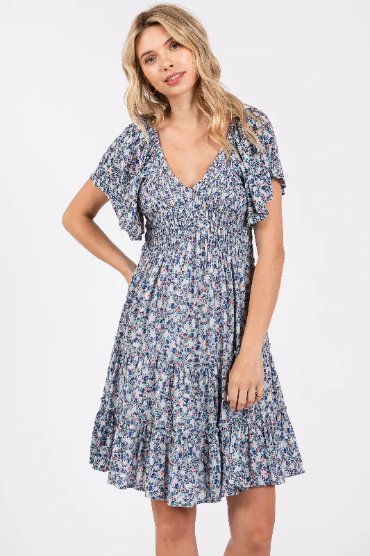 blue-floral-smocked-v-neck-tiered-maternity-dress