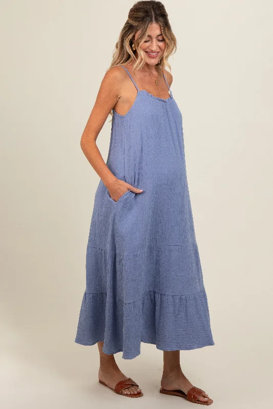 blue-tiered-hem-maternity-midi-dress