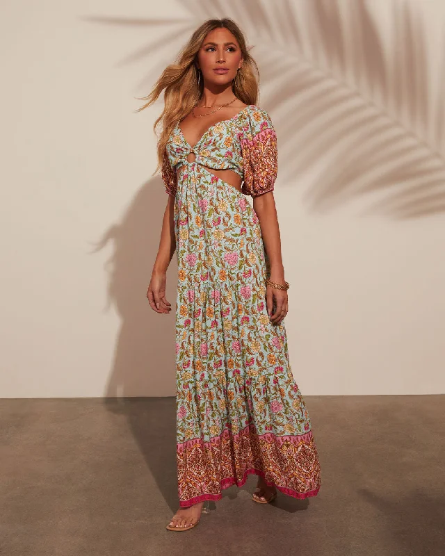 border-print-maxi-dress