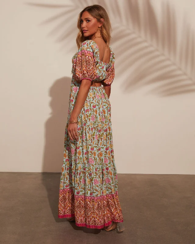 border-print-maxi-dress