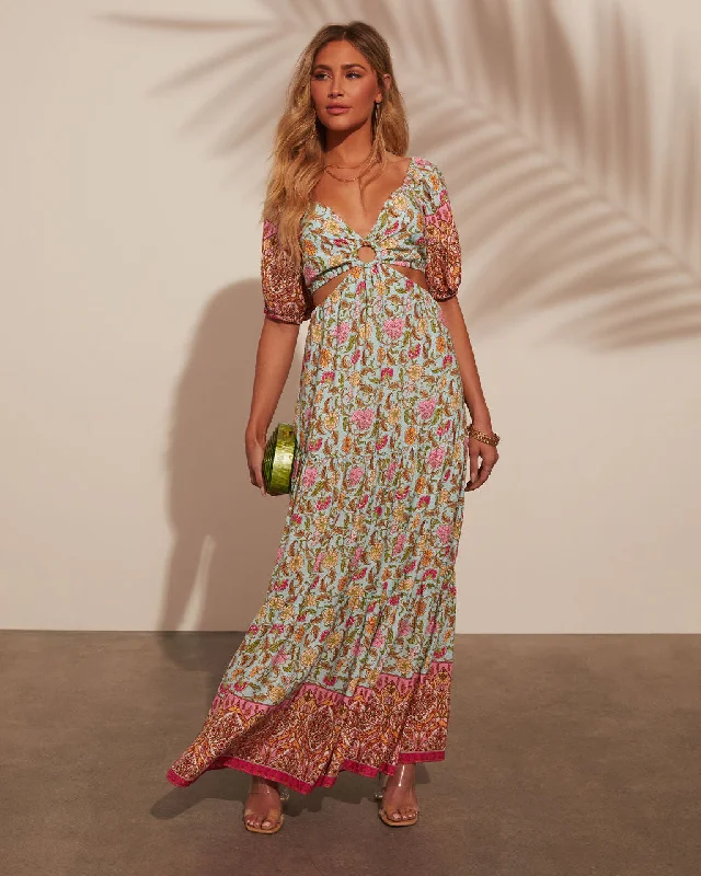 border-print-maxi-dress