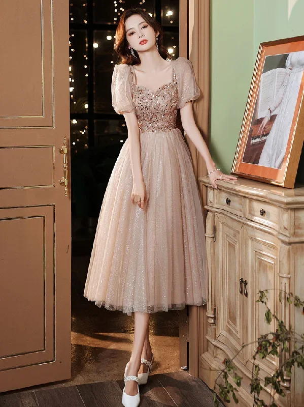 champagne-a-line-tulle-beads-prom-dress-tulle-bridesmaid-dress