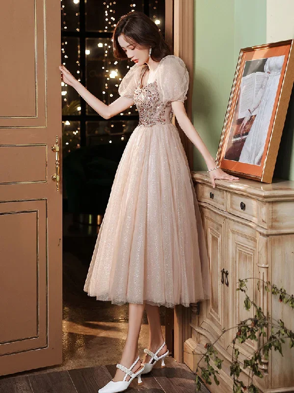 champagne-a-line-tulle-beads-prom-dress-tulle-bridesmaid-dress