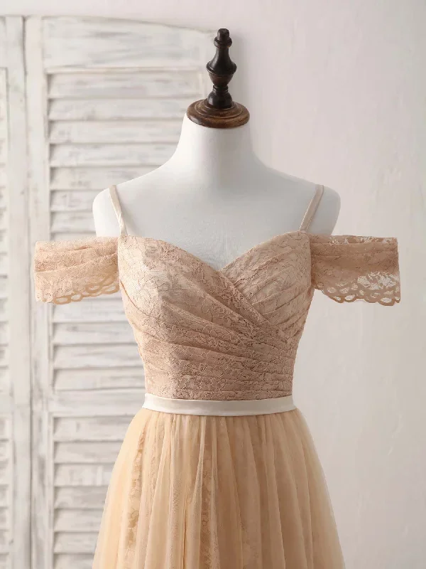 champagne-off-shoulder-lace-tulle-long-bridesmaid-dress