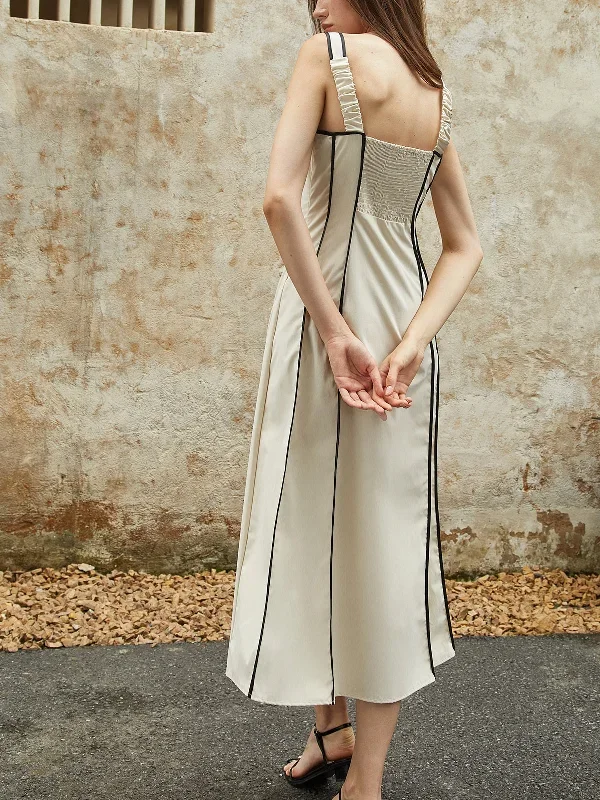 contrast-binding-midi-dress