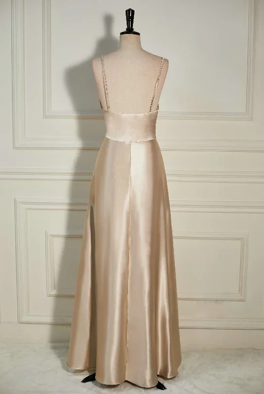 cowl-neck-champagne-a-line-long-bridesmaid-dress-with-slit