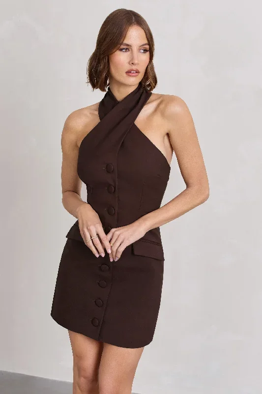 dani-chocolate-halter-neck-tailored-buttoned-bodycon-mini-dress-cl128487067