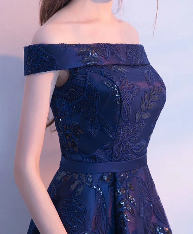 dark-blue-lace-sequins-short-prom-dress-evening-dress