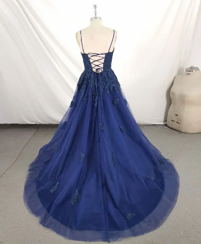 dark-blue-v-neck-tulle-lace-long-prom-dress-blue-lace-bridesmaid-dress