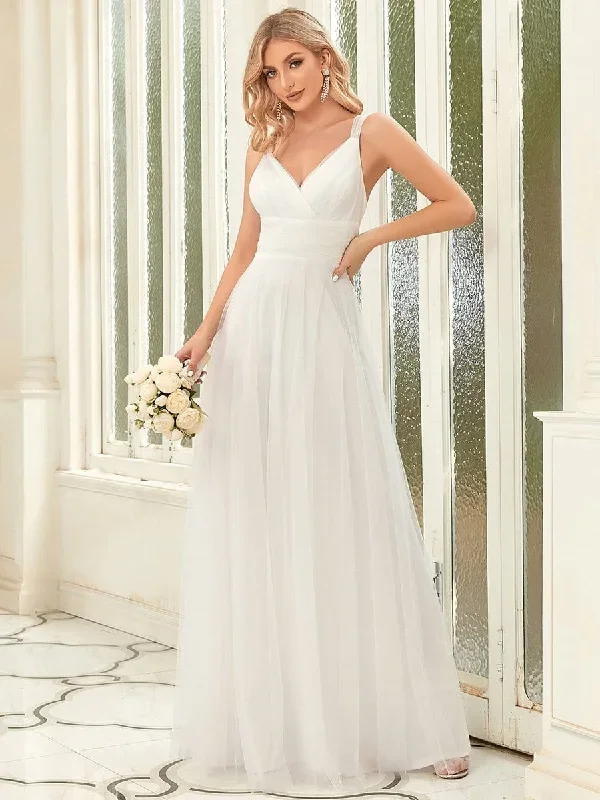 deep-v-neck-pleated-bodice-simple-tulle-wedding-dress-ep07303