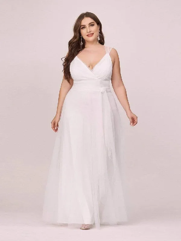 deep-v-neck-pleated-bodice-simple-tulle-wedding-dress-ep07303