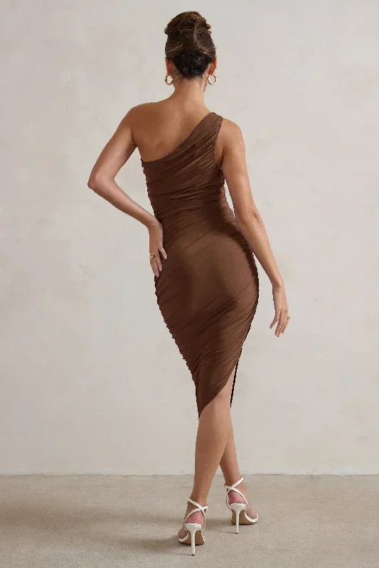 dorit-chocolate-one-shoulder-asymmetric-ruched-midi-dress-cl129293067