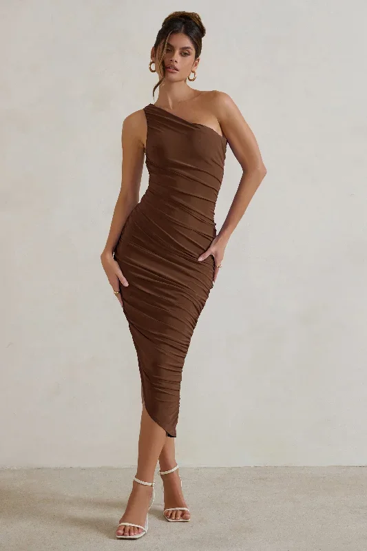 dorit-chocolate-one-shoulder-asymmetric-ruched-midi-dress-cl129293067