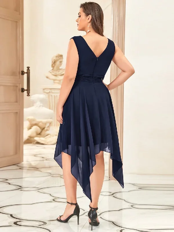 double-v-neck-ruched-waist-midi-chiffon-bridesmaid-dress-es03142