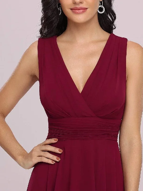 double-v-neck-ruched-waist-midi-chiffon-bridesmaid-dress-es03142