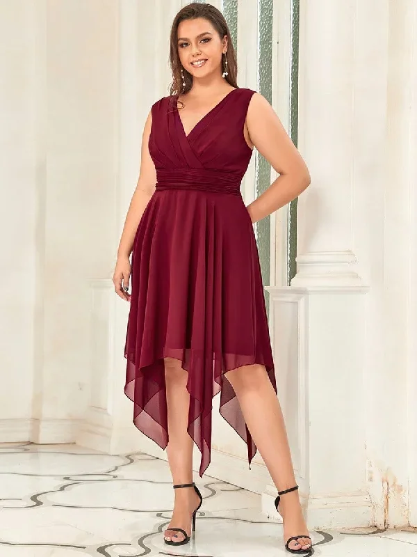 double-v-neck-ruched-waist-midi-chiffon-bridesmaid-dress-es03142