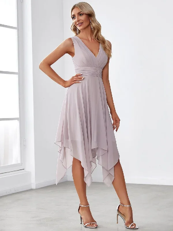 double-v-neck-ruched-waist-midi-chiffon-bridesmaid-dress-es03142