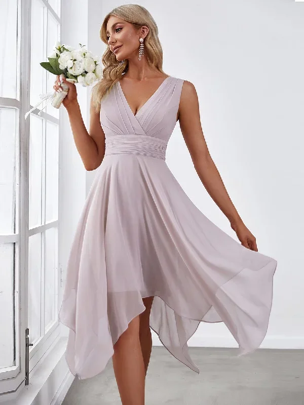 double-v-neck-ruched-waist-midi-chiffon-bridesmaid-dress-es03142