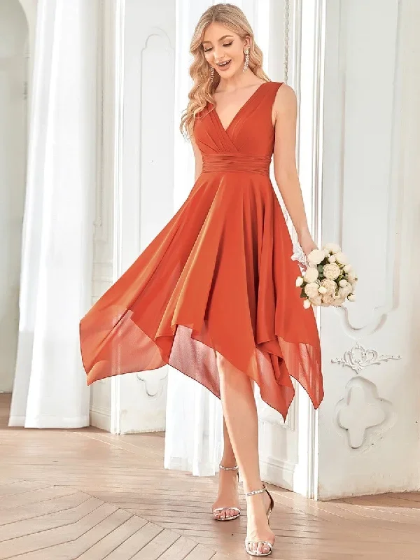 double-v-neck-ruched-waist-midi-chiffon-bridesmaid-dress-es03142