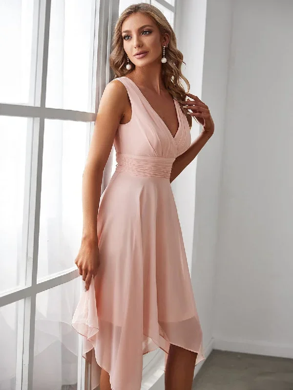 double-v-neck-ruched-waist-midi-chiffon-bridesmaid-dress-es03142