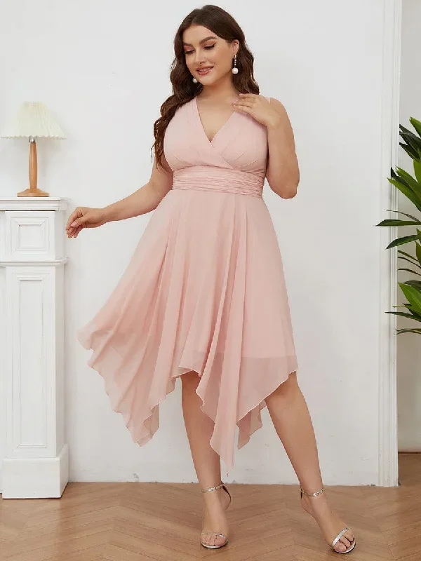 double-v-neck-ruched-waist-midi-chiffon-bridesmaid-dress-es03142