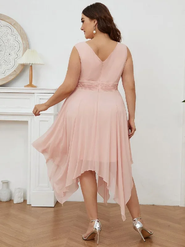 double-v-neck-ruched-waist-midi-chiffon-bridesmaid-dress-es03142