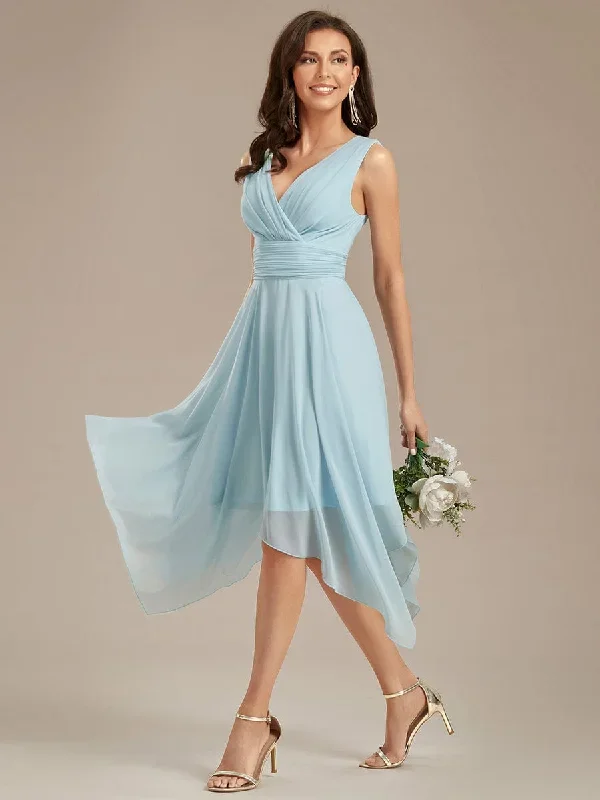 double-v-neck-ruched-waist-midi-chiffon-bridesmaid-dress-es03142