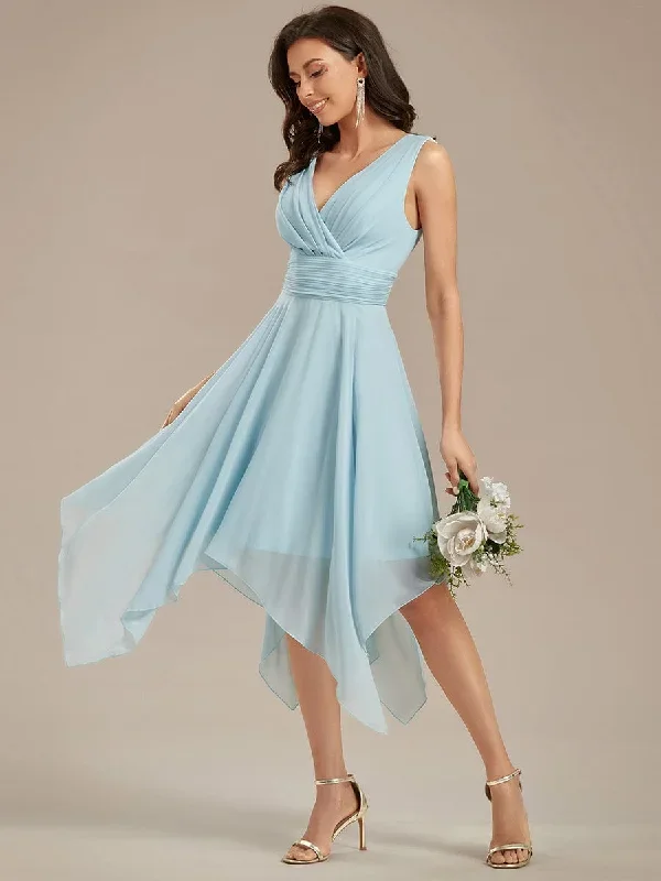 double-v-neck-ruched-waist-midi-chiffon-bridesmaid-dress-es03142