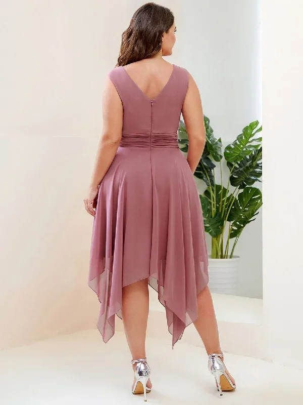 double-v-neck-ruched-waist-midi-chiffon-bridesmaid-dress-es03142