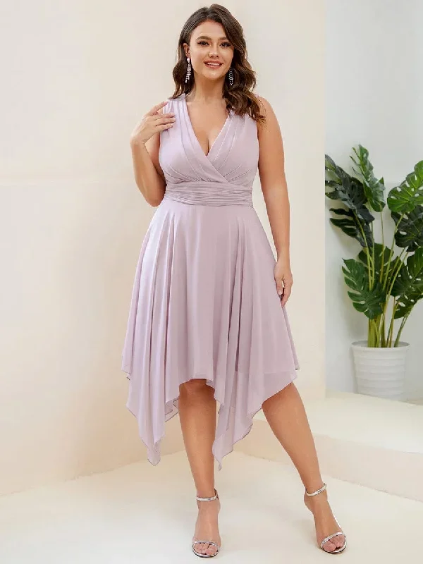 double-v-neck-ruched-waist-midi-chiffon-bridesmaid-dress-es03142