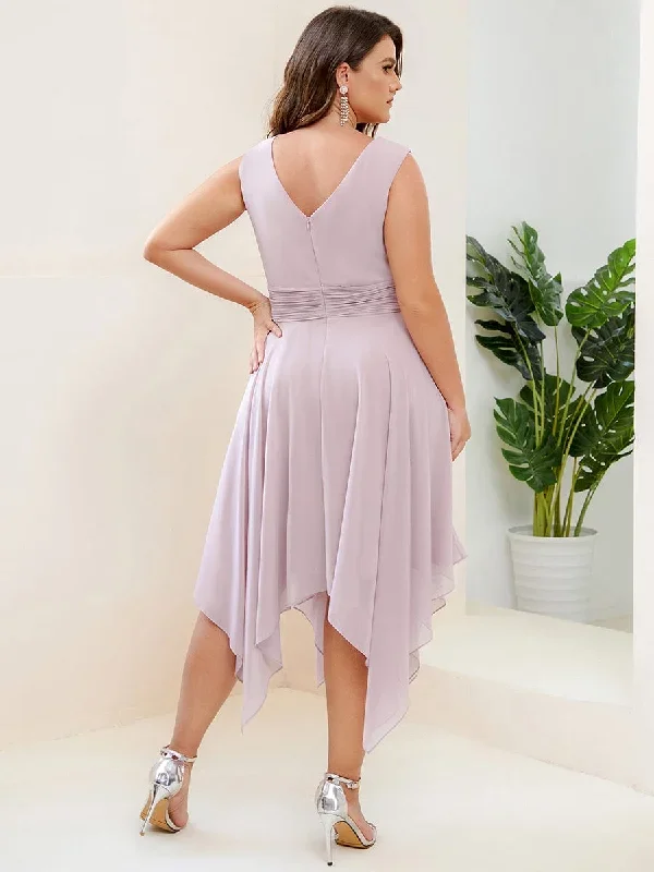 double-v-neck-ruched-waist-midi-chiffon-bridesmaid-dress-es03142