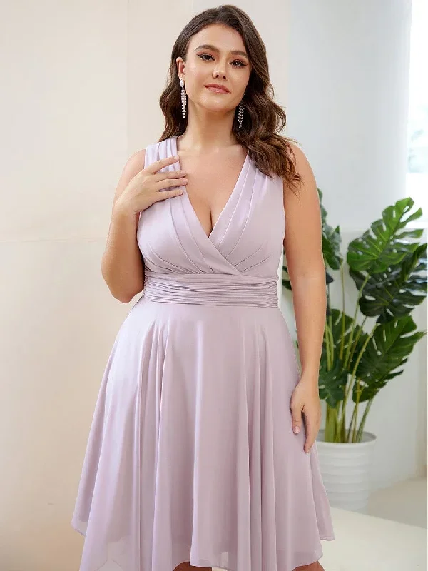 double-v-neck-ruched-waist-midi-chiffon-bridesmaid-dress-es03142