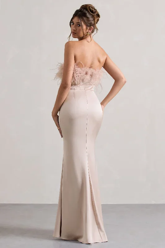 dress-for-it-champagne-satin-strapless-feather-trim-maxi-dress-cl134575059